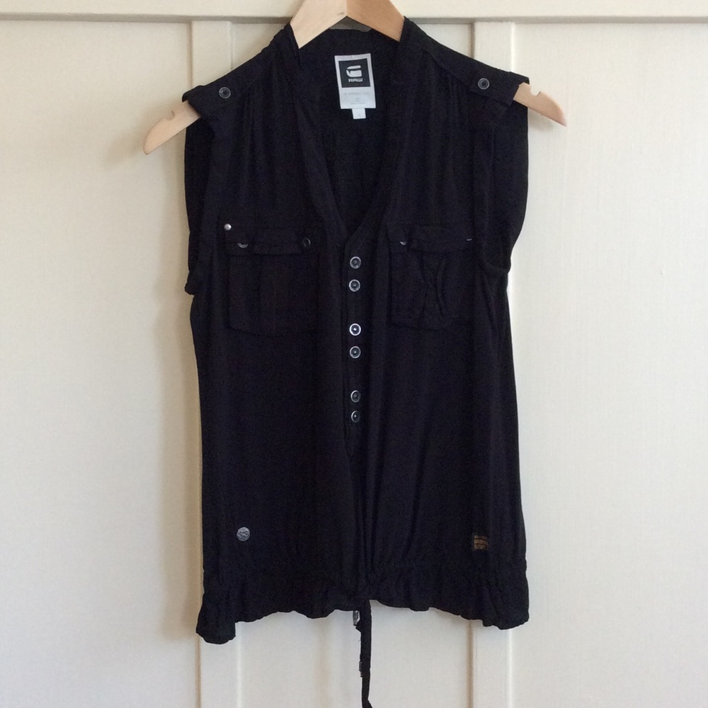 G Star Crusader officer shirt women's sleeveless